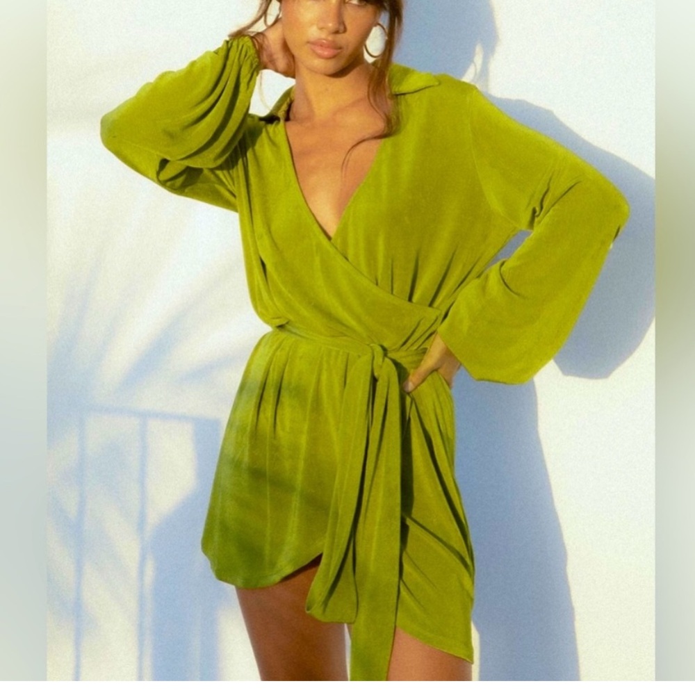 Princess Polly Olive Wrap Dress